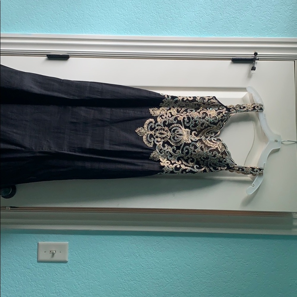 Cute black and gold prom dress